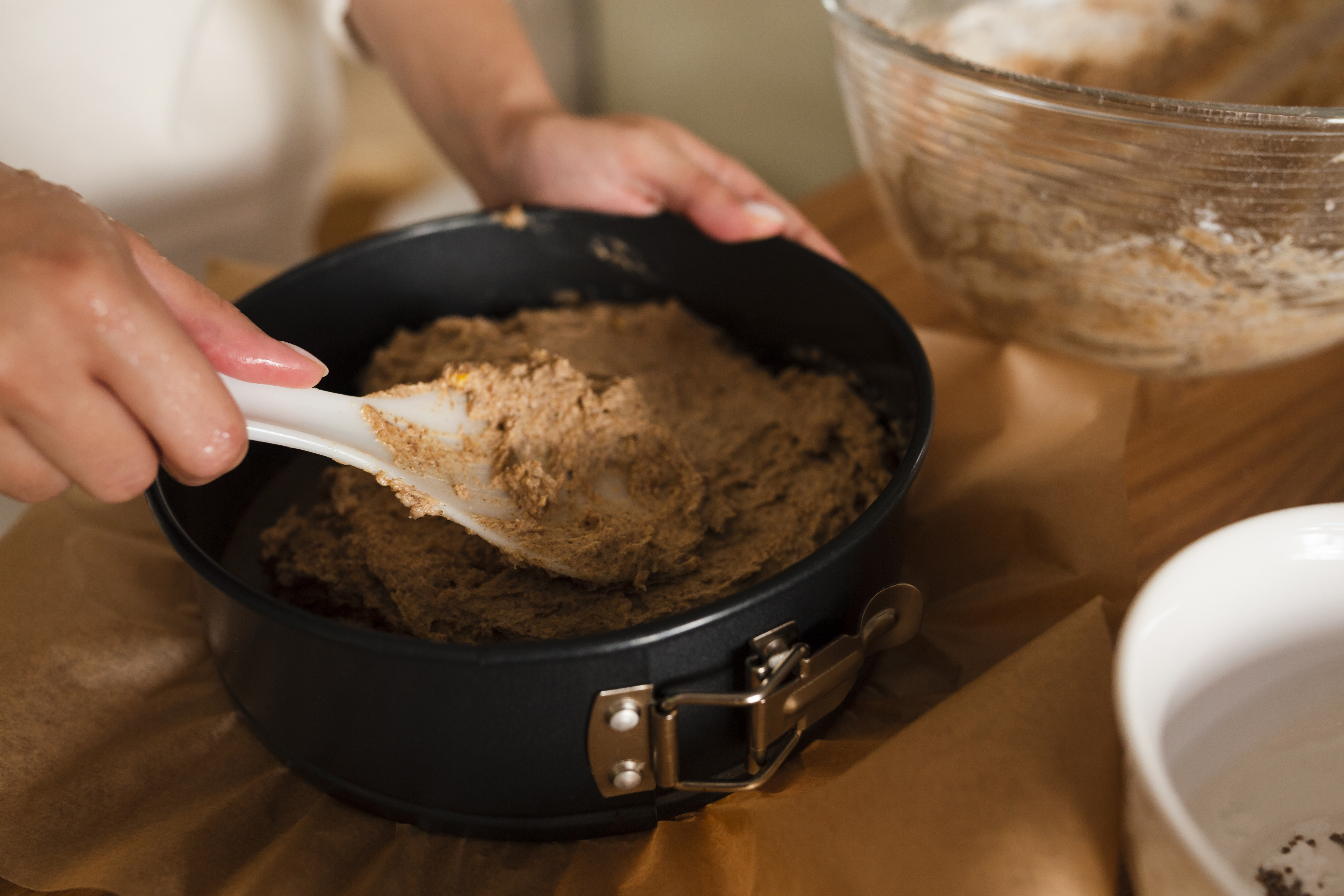Mixing butter and sugars together
